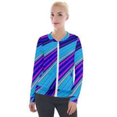 Background Colors Colorful Design Velour Zip Up Jacket