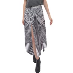 Crystal Design Pattern Velour Split Maxi Skirt