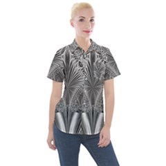 Crystal Design Pattern Women s Short Sleeve Pocket Shirt