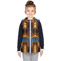 Abstract Art Fractal Artwork Kids  Hooded Puffer Vest by Pakrebo