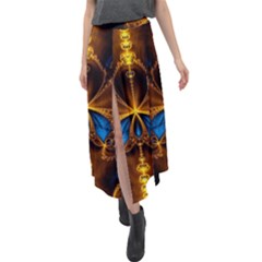 Abstract Art Fractal Artwork Velour Split Maxi Skirt