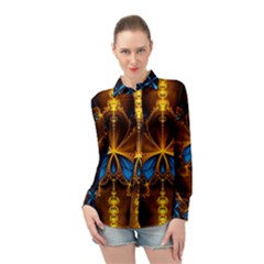 Abstract Art Fractal Artwork Long Sleeve Chiffon Shirt