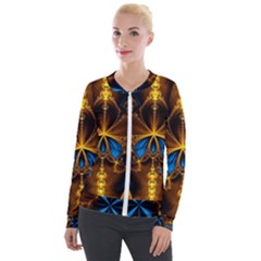 Abstract Art Fractal Artwork Velour Zip Up Jacket