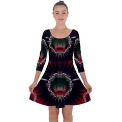 Abstract Abstract Art Artwork Star Quarter Sleeve Skater Dress by Pakrebo