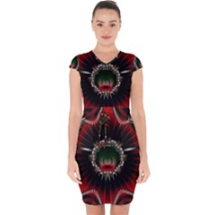 Abstract Abstract Art Artwork Star Capsleeve Drawstring Dress  by Pakrebo