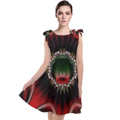 Abstract Abstract Art Artwork Star Tie Up Tunic Dress by Pakrebo