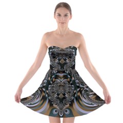 Fractal Art Artwork Design Strapless Bra Top Dress by Pakrebo