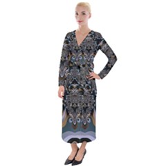 Fractal Art Artwork Design Velvet Maxi Wrap Dress by Pakrebo