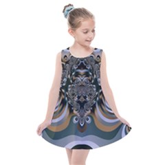 Fractal Art Artwork Design Kids  Summer Dress by Pakrebo