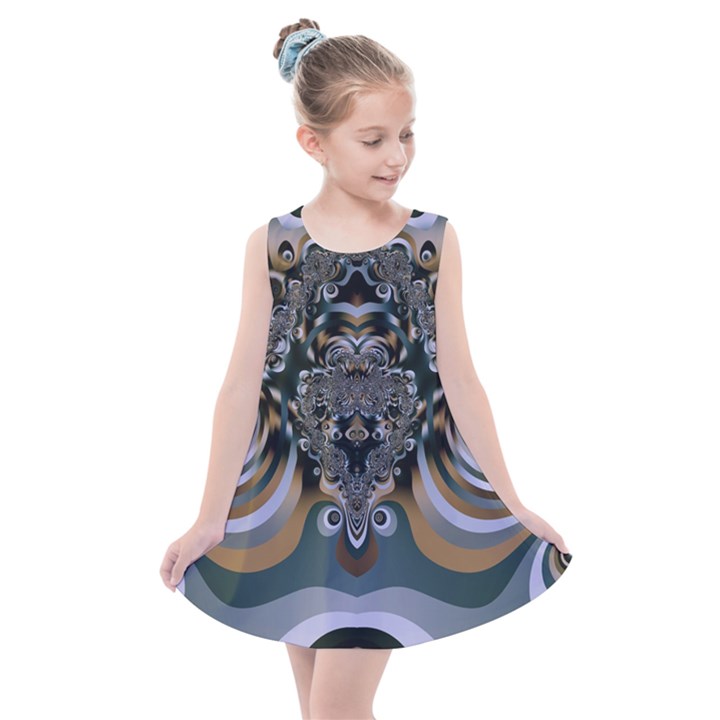 Fractal Art Artwork Design Kids  Summer Dress