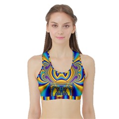 Design Color Colourful Decoration Sports Bra With Border by Pakrebo