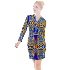 Design Color Colourful Decoration Button Long Sleeve Dress by Pakrebo