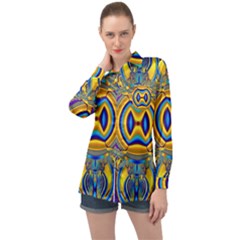 Design Color Colourful Decoration Long Sleeve Satin Shirt