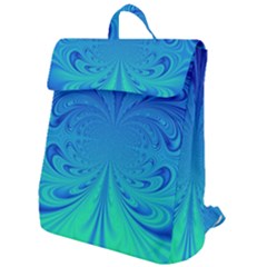 Digital Arts Fractals Futuristic Blue Magenta Flap Top Backpack