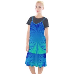 Digital Arts Fractals Futuristic Blue Magenta Camis Fishtail Dress by Pakrebo