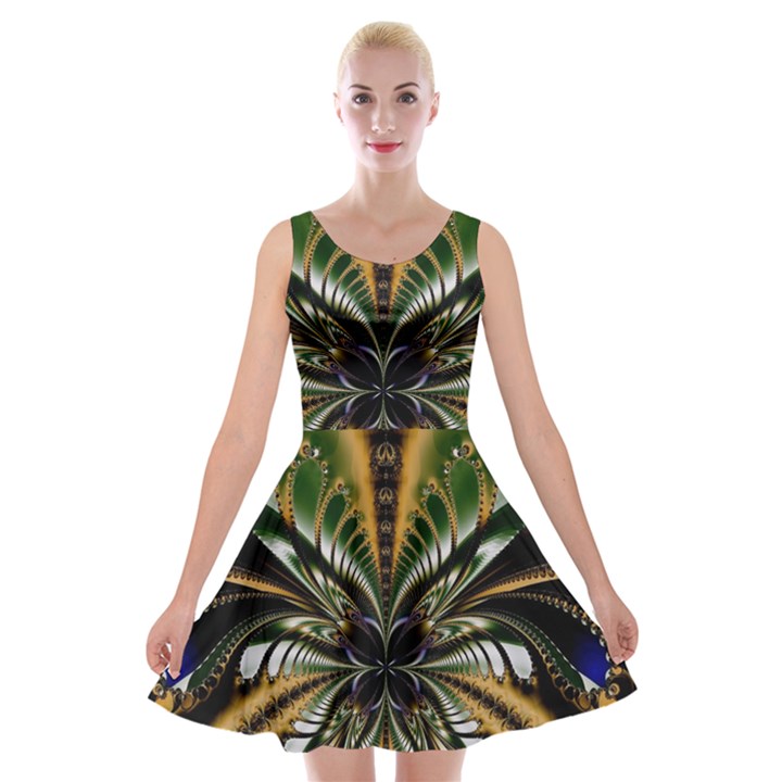 Abstract Art Artwork Fractal Design Pattern Art Velvet Skater Dress