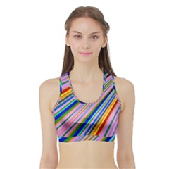 Background Colors Colorful Design Sports Bra With Border by Pakrebo