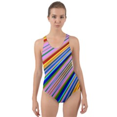 Background Colors Colorful Design Cut-out Back One Piece Swimsuit by Pakrebo