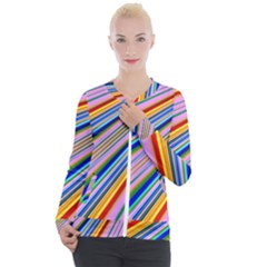 Background Colors Colorful Design Casual Zip Up Jacket