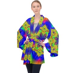 Digital Art Fractal Artwork Flower Velvet Kimono Robe