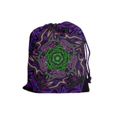 Digital Art Artwork Fractal Pattern Drawstring Pouch (Large)