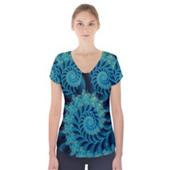 Art Artwork Fractal Digital Art Short Sleeve Front Detail Top by Pakrebo