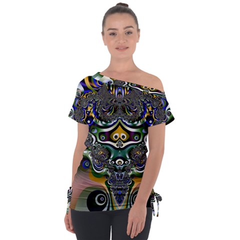 Fractal Art Artwork Design Tie-up Tee by Pakrebo