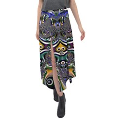 Fractal Art Artwork Design Velour Split Maxi Skirt