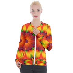 Abstract Digital Art Artwork Yellow Casual Zip Up Jacket