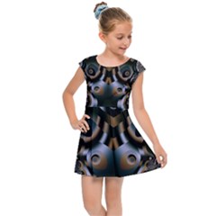 Fractal Art Artwork Design Kids  Cap Sleeve Dress by Pakrebo