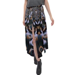 Fractal Art Artwork Design Velour Split Maxi Skirt