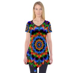 Abstract Digital Art Artwork Short Sleeve Tunic  by Pakrebo