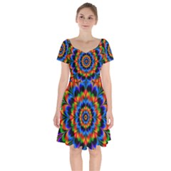 Abstract Digital Art Artwork Short Sleeve Bardot Dress