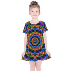 Abstract Digital Art Artwork Kids  Simple Cotton Dress by Pakrebo