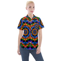 Abstract Digital Art Artwork Women s Short Sleeve Pocket Shirt