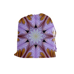 Abstract Flower Artwork Art Drawstring Pouch (large) by Pakrebo