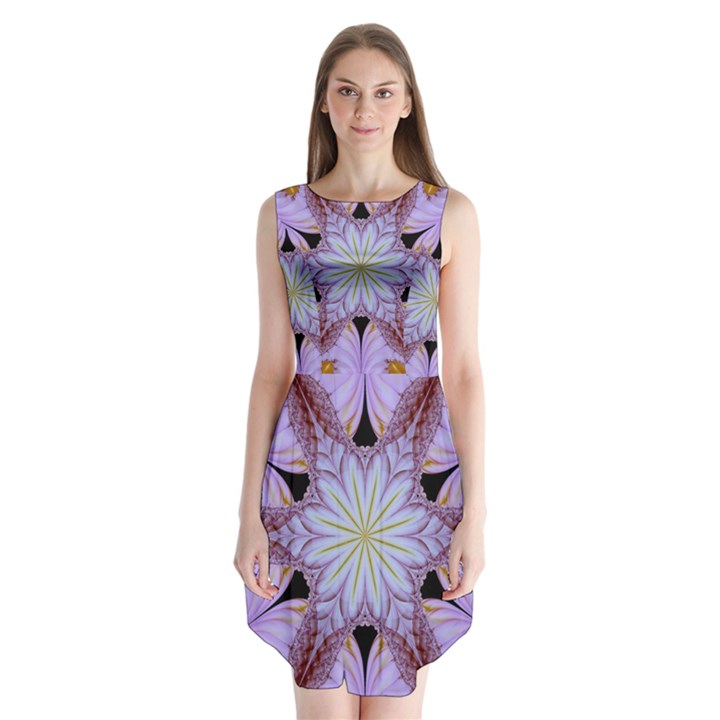 Abstract Flower Artwork Art Sleeveless Chiffon Dress  