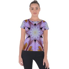 Abstract Flower Artwork Art Short Sleeve Sports Top  by Pakrebo