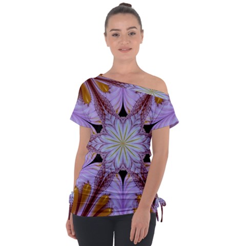 Abstract Flower Artwork Art Tie-up Tee by Pakrebo