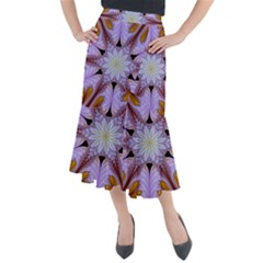 Abstract Flower Artwork Art Midi Mermaid Skirt