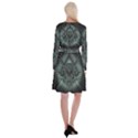 Abstract Art Fractal Artwork Long Sleeve Velvet Front Wrap Dress View2