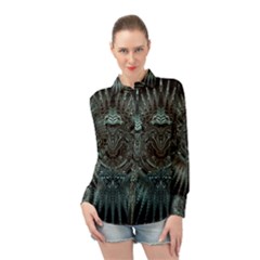 Abstract Art Fractal Artwork Long Sleeve Chiffon Shirt