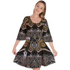 Fractal Art Artwork Design Velour Kimono Dress