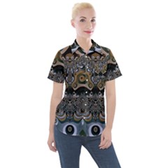 Fractal Art Artwork Design Women s Short Sleeve Pocket Shirt