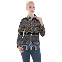 Fractal Art Artwork Design Women s Long Sleeve Pocket Shirt