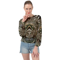 Fractal Art Artwork Design Banded Bottom Chiffon Top