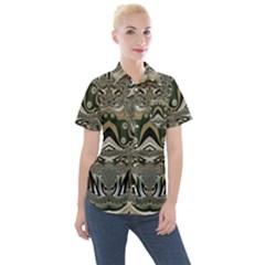 Fractal Art Artwork Design Women s Short Sleeve Pocket Shirt