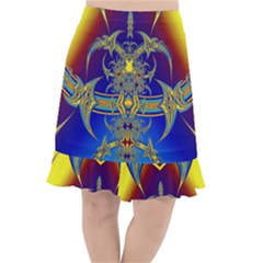 Abstract Art Design Digital Art Fishtail Chiffon Skirt