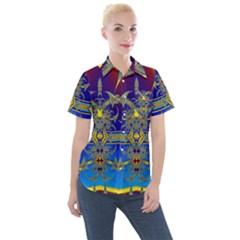 Abstract Art Design Digital Art Women s Short Sleeve Pocket Shirt