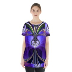 Abstract Art Artwork Fractal Design Pattern Skirt Hem Sports Top by Pakrebo